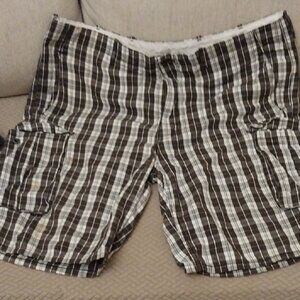 Levi's Black and White Striped Cargo Shorts